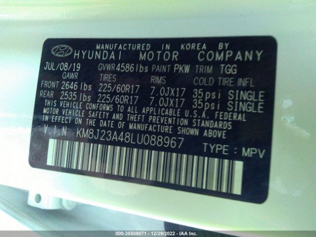 Photo 8 VIN: KM8J23A48LU088967 - HYUNDAI TUCSON 