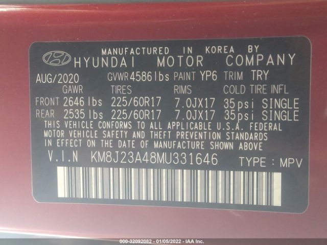 Photo 8 VIN: KM8J23A48MU331646 - HYUNDAI TUCSON 