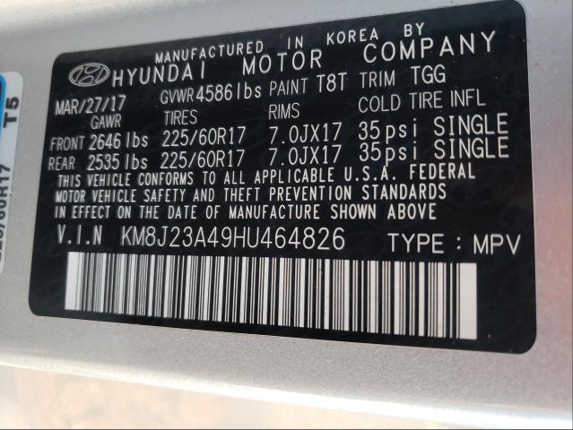 Photo 9 VIN: KM8J23A49HU464826 - HYUNDAI TUCSON SE 