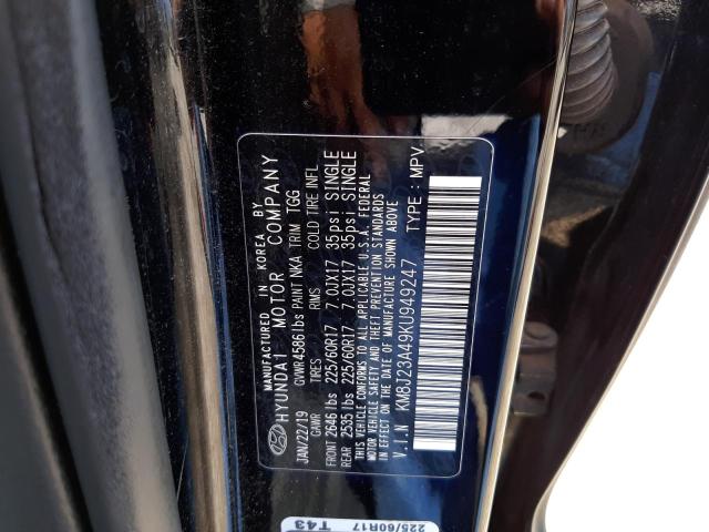 Photo 9 VIN: KM8J23A49KU949247 - HYUNDAI TUCSON SE 