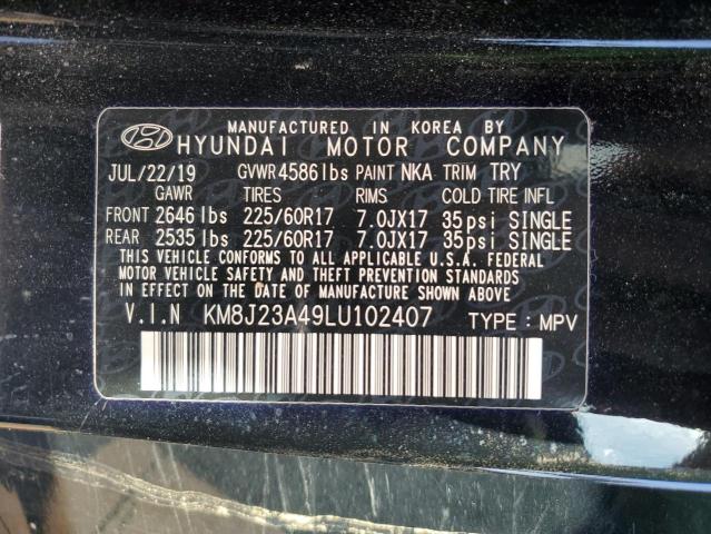 Photo 12 VIN: KM8J23A49LU102407 - HYUNDAI TUCSON SE 