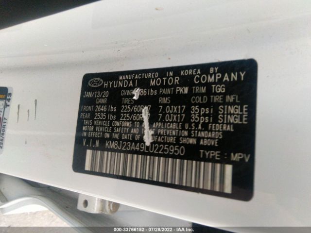 Photo 8 VIN: KM8J23A49LU225950 - HYUNDAI TUCSON 