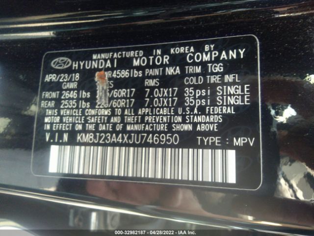 Photo 8 VIN: KM8J23A4XJU746950 - HYUNDAI TUCSON 