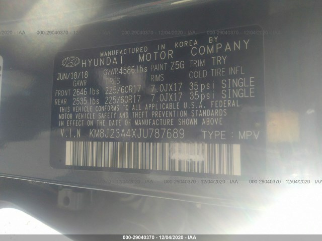 Photo 8 VIN: KM8J23A4XJU787689 - HYUNDAI TUCSON 