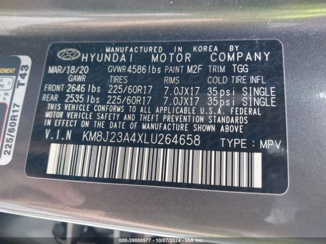 Photo 8 VIN: KM8J23A4XLU264658 - HYUNDAI TUCSON 