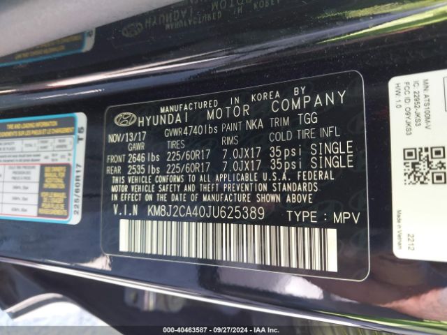 Photo 8 VIN: KM8J2CA40JU625389 - HYUNDAI TUCSON 