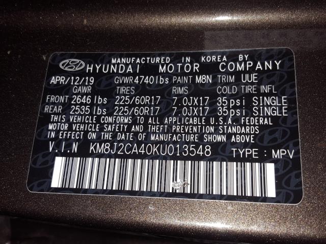 Photo 9 VIN: KM8J2CA40KU013548 - HYUNDAI TUCSON 