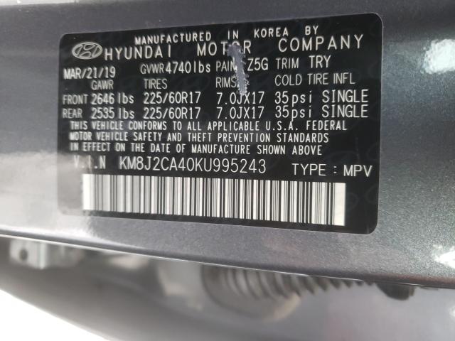 Photo 9 VIN: KM8J2CA40KU995243 - HYUNDAI TUCSON SE 