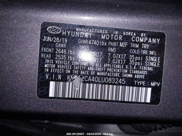 Photo 8 VIN: KM8J2CA40LU083245 - HYUNDAI TUCSON 