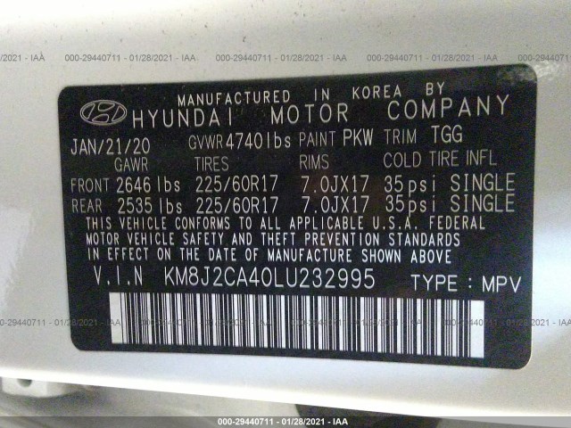 Photo 8 VIN: KM8J2CA40LU232995 - HYUNDAI TUCSON 