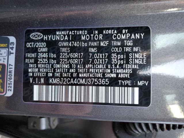 Photo 12 VIN: KM8J2CA40MU375365 - HYUNDAI TUCSON SE 