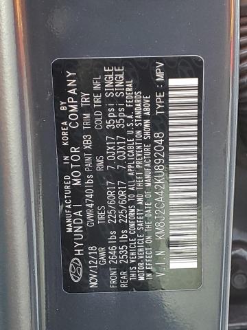 Photo 12 VIN: KM8J2CA42KU892048 - HYUNDAI TUCSON SE 