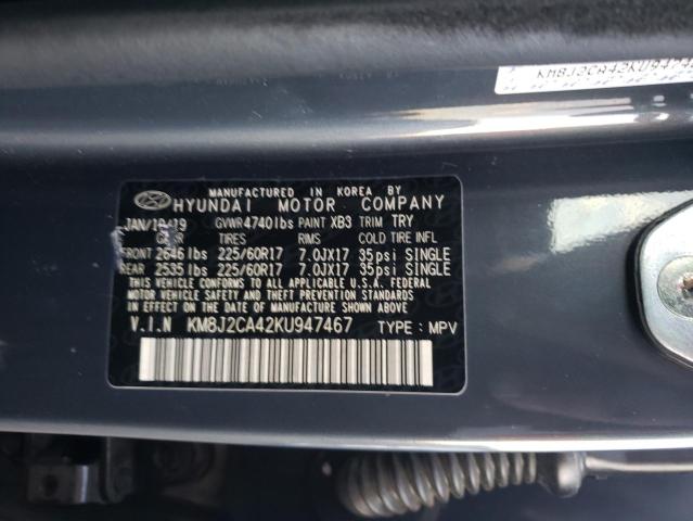 Photo 12 VIN: KM8J2CA42KU947467 - HYUNDAI TUCSON SE 