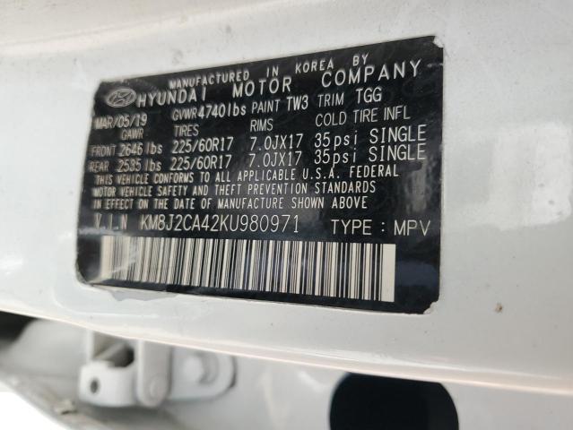 Photo 12 VIN: KM8J2CA42KU980971 - HYUNDAI TUCSON SE 