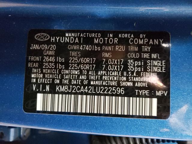 Photo 9 VIN: KM8J2CA42LU222596 - HYUNDAI TUCSON SE 