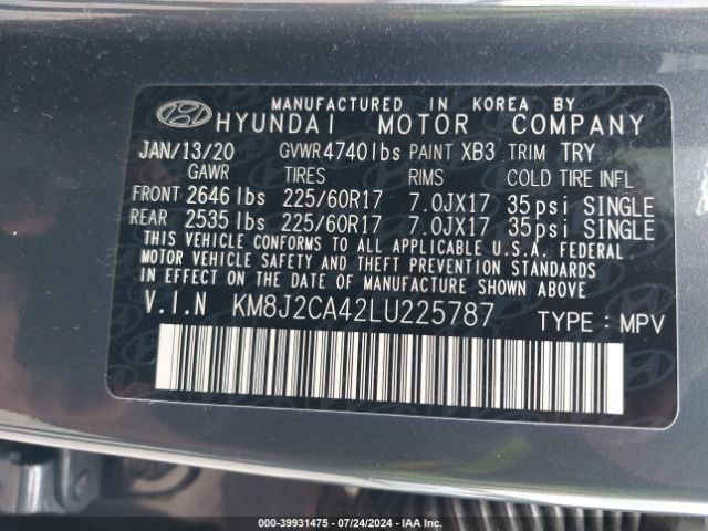 Photo 8 VIN: KM8J2CA42LU225787 - HYUNDAI TUCSON 