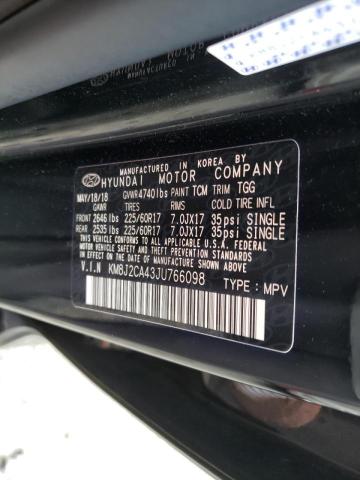 Photo 9 VIN: KM8J2CA43JU766098 - HYUNDAI TUCSON SE 