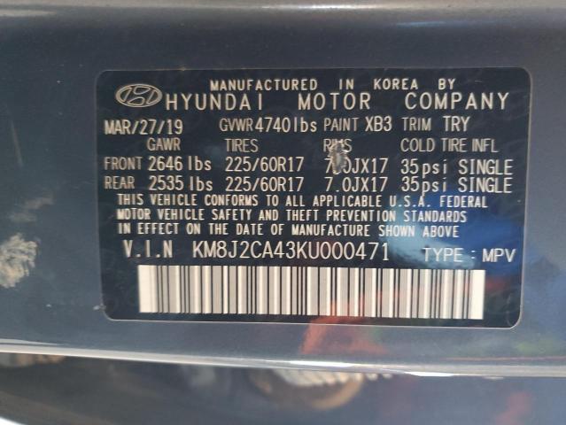 Photo 11 VIN: KM8J2CA43KU000471 - HYUNDAI TUCSON SE 