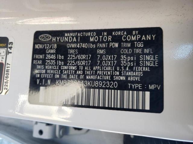 Photo 13 VIN: KM8J2CA43KU892320 - HYUNDAI TUCSON SE 