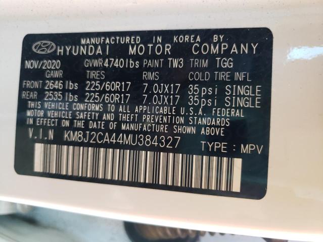 Photo 9 VIN: KM8J2CA44MU384327 - HYUNDAI TUCSON SE 