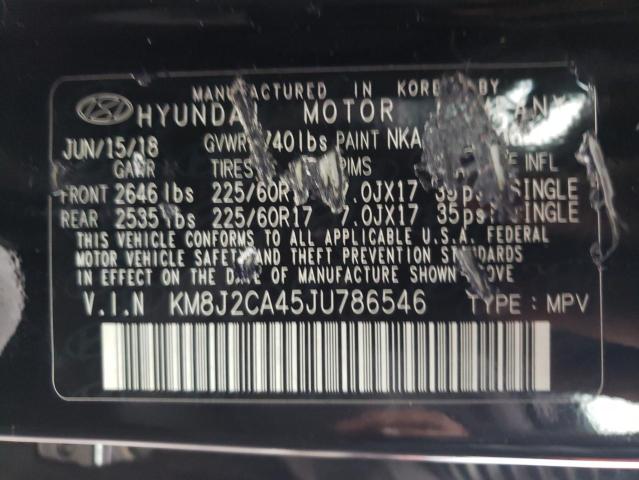 Photo 12 VIN: KM8J2CA45JU786546 - HYUNDAI TUCSON SE 