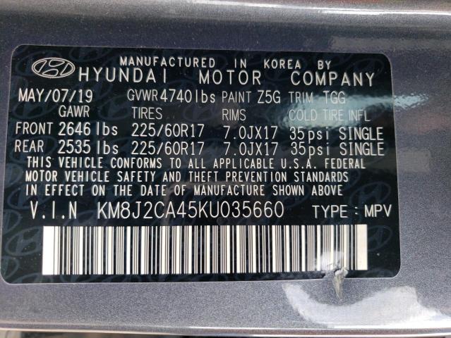 Photo 12 VIN: KM8J2CA45KU035660 - HYUNDAI TUCSON SE 