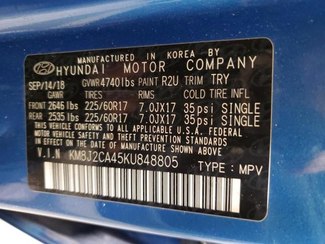 Photo 13 VIN: KM8J2CA45KU848805 - HYUNDAI TUCSON SE 