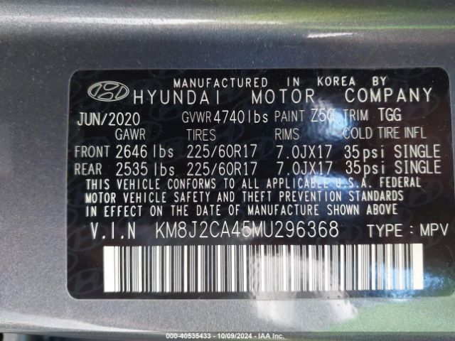 Photo 8 VIN: KM8J2CA45MU296368 - HYUNDAI TUCSON 