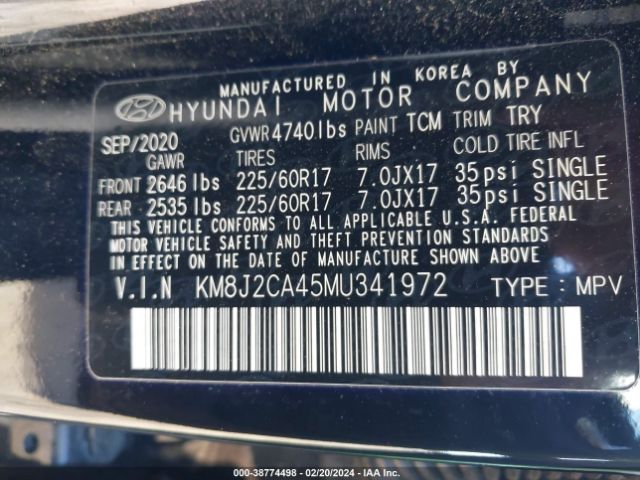 Photo 8 VIN: KM8J2CA45MU341972 - HYUNDAI TUCSON 