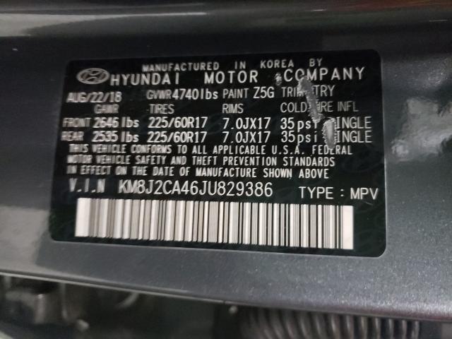 Photo 9 VIN: KM8J2CA46JU829386 - HYUNDAI TUCSON SE 