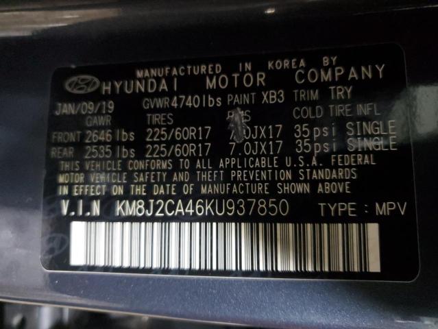 Photo 12 VIN: KM8J2CA46KU937850 - HYUNDAI TUCSON SE 