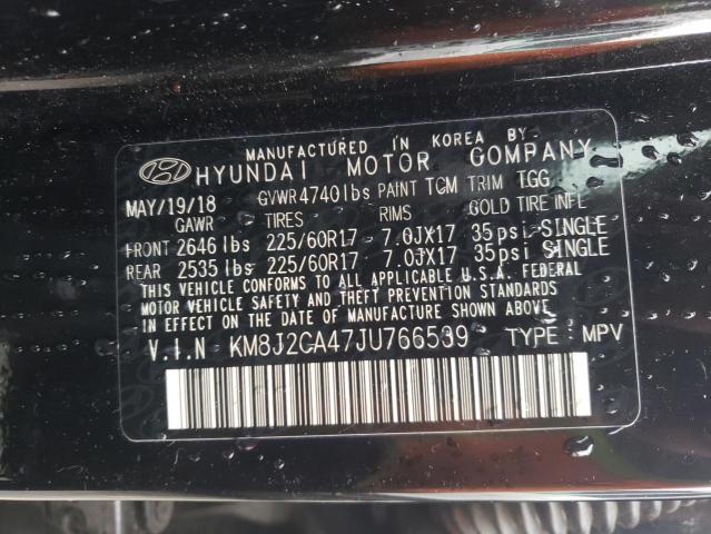 Photo 9 VIN: KM8J2CA47JU766539 - HYUNDAI TUCSON SE 