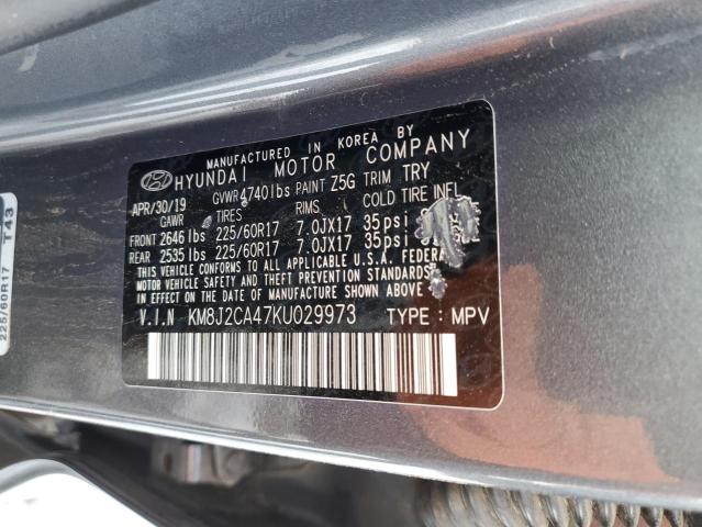 Photo 12 VIN: KM8J2CA47KU029973 - HYUNDAI TUCSON SE 