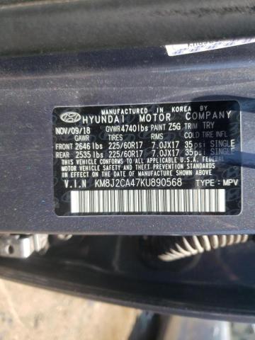 Photo 9 VIN: KM8J2CA47KU890568 - HYUNDAI TUCSON SE 