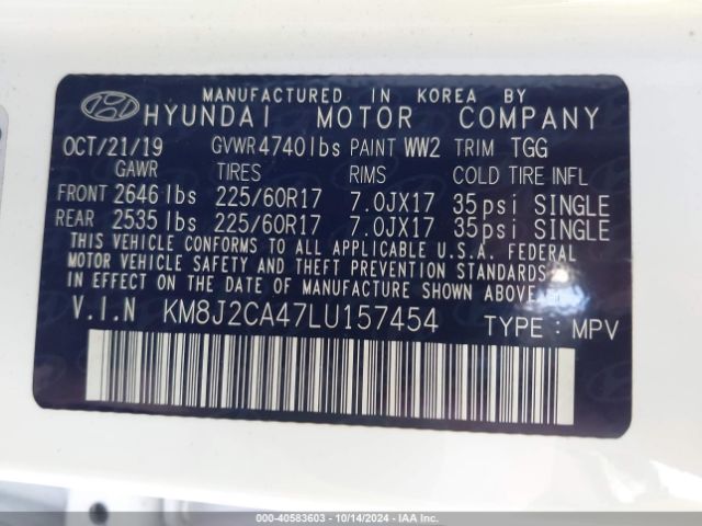 Photo 8 VIN: KM8J2CA47LU157454 - HYUNDAI TUCSON 