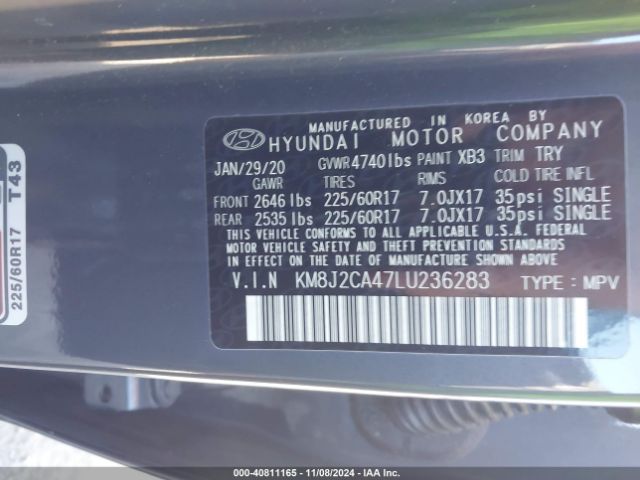 Photo 8 VIN: KM8J2CA47LU236283 - HYUNDAI TUCSON 