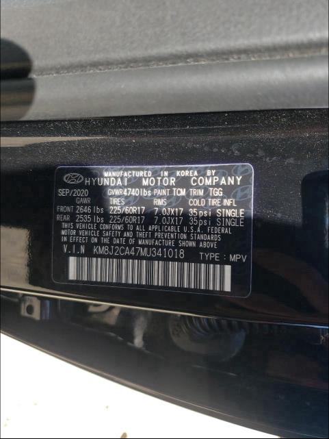 Photo 9 VIN: KM8J2CA47MU341018 - HYUNDAI TUCSON SE 