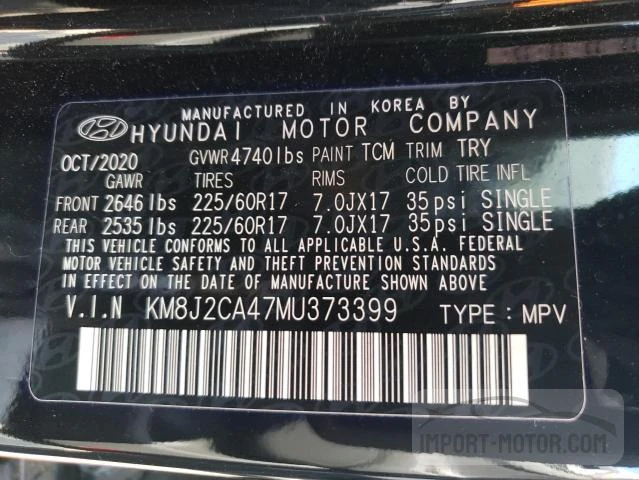 Photo 12 VIN: KM8J2CA47MU373399 - HYUNDAI TUCSON 