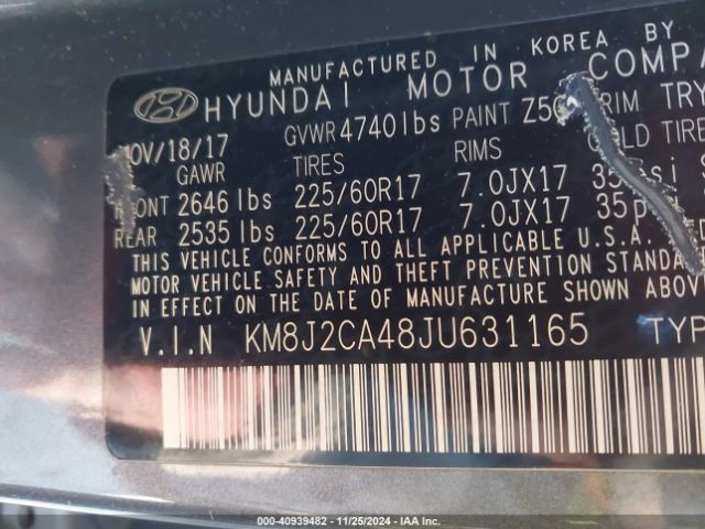 Photo 8 VIN: KM8J2CA48JU631165 - HYUNDAI TUCSON 