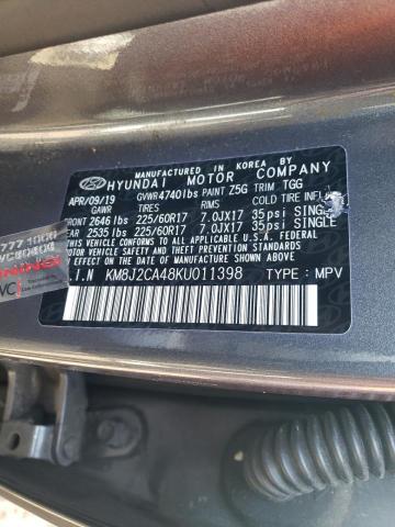 Photo 9 VIN: KM8J2CA48KU011398 - HYUNDAI TUCSON SE 