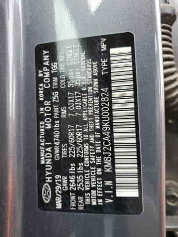 Photo 12 VIN: KM8J2CA49KU002824 - HYUNDAI TUCSON SE 