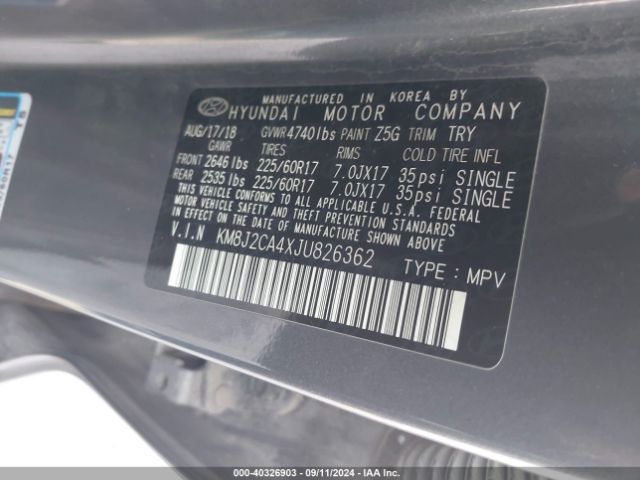 Photo 8 VIN: KM8J2CA4XJU826362 - HYUNDAI TUCSON 