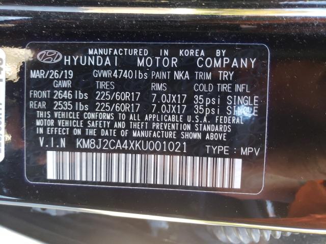 Photo 9 VIN: KM8J2CA4XKU001021 - HYUNDAI TUCSON SE 