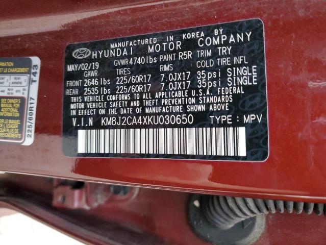 Photo 12 VIN: KM8J2CA4XKU030650 - HYUNDAI TUCSON SE 