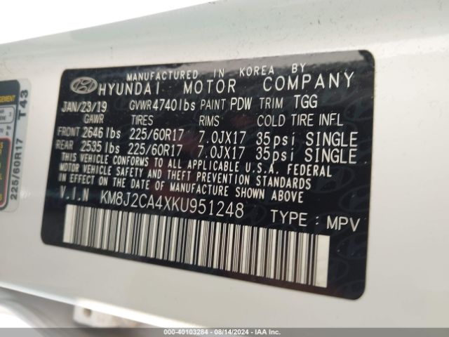 Photo 8 VIN: KM8J2CA4XKU951248 - HYUNDAI TUCSON 