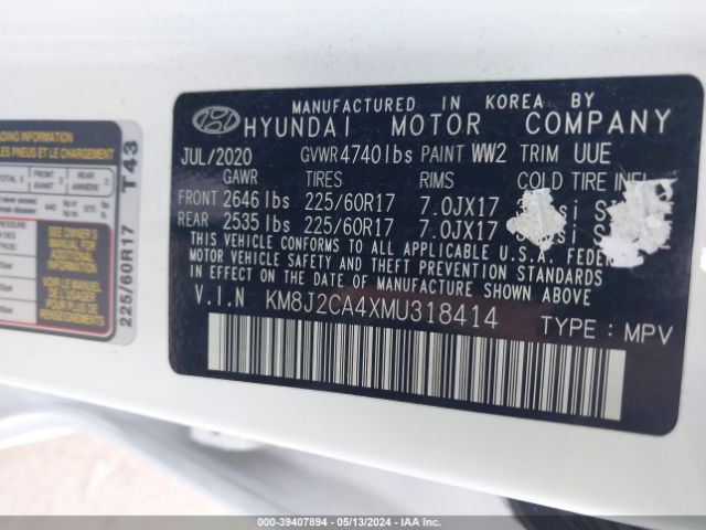 Photo 8 VIN: KM8J2CA4XMU318414 - HYUNDAI TUCSON 