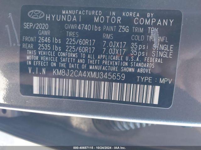 Photo 8 VIN: KM8J2CA4XMU345659 - HYUNDAI TUCSON 