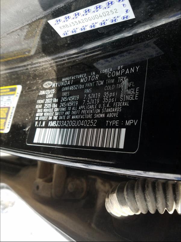 Photo 9 VIN: KM8J33A20GU040252 - HYUNDAI TUCSON LIM 