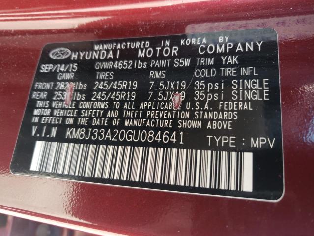 Photo 12 VIN: KM8J33A20GU084641 - HYUNDAI TUCSON LIM 