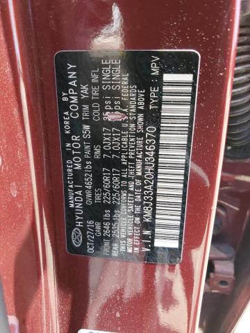 Photo 12 VIN: KM8J33A20HU346370 - HYUNDAI TUCSON LIM 